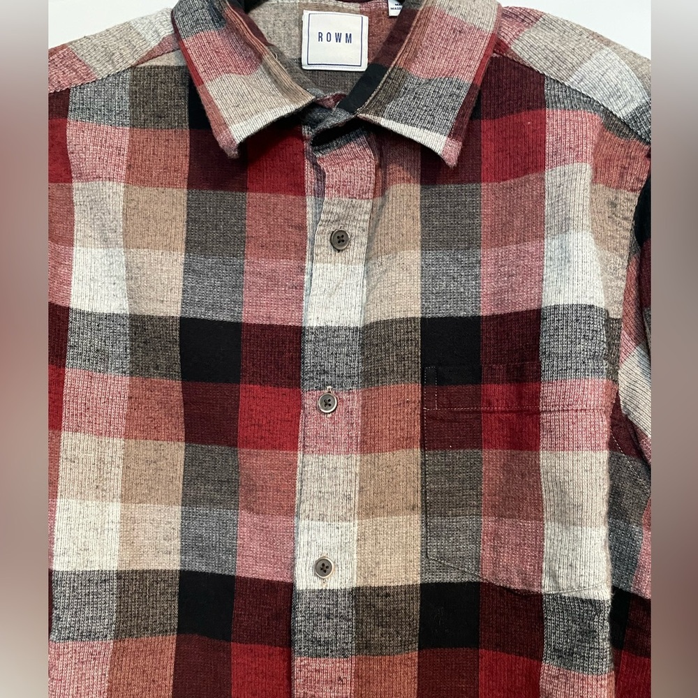 Men's Plaid Shirt - Red, Black, and Brown - Picture 2 of 9
